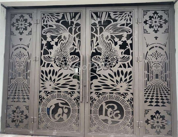 Gia công cắt sắt cnc thành cửa