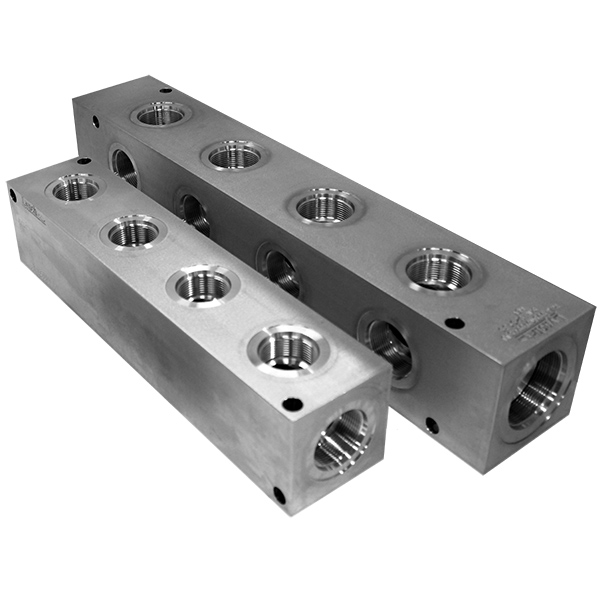 Bộ phân phối nguồn khí nén bằng inox phay mặt bên CNC