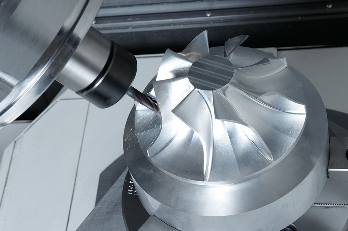 Chi tiết dạng cánh quạt bằng nhôm phay cnc 5 trục